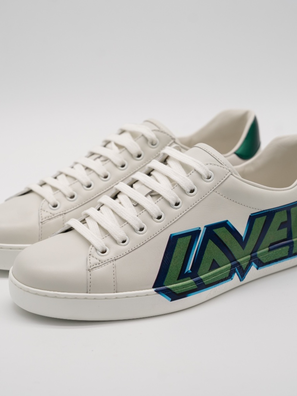 Gucci Men's Sneakers Ace White Loved Leather size 8G 8.5 US